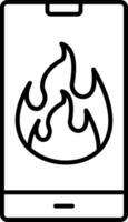 icône de ligne de flamme vecteur