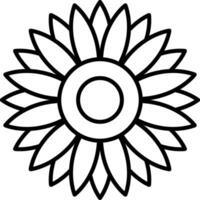icône de ligne dahlia vecteur