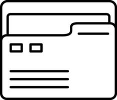 icône de ligne de dossier vecteur