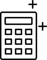 icône de ligne de calculatrice vecteur