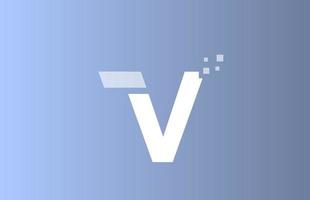 v icône du logo de la lettre de l'alphabet bleu blanc pour les entreprises et les entreprises avec un design de couleur pastel vecteur