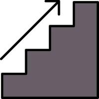 escaliers ligne rempli icône vecteur