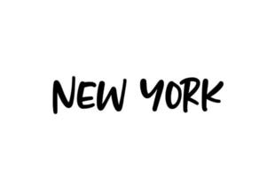 new york city typographie manuscrite mot texte lettrage à la main. texte de calligraphie moderne. couleur noire vecteur