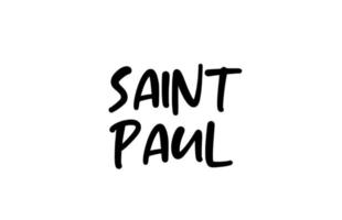 Saint paul city typographie manuscrite mot texte main lettrage. texte de calligraphie moderne. couleur noire vecteur