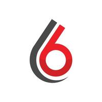 lettre 6 logo conception, six planète logo conception vecteur