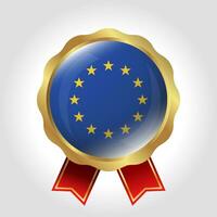 Créatif européen syndicat drapeau étiquette vecteur conception