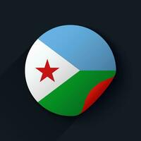 djibouti drapeau autocollant vecteur illustration