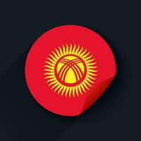 Kirghizistan drapeau autocollant vecteur illustration