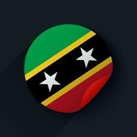 Saint kitts et nevis drapeau autocollant vecteur illustration