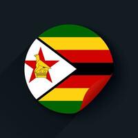 Zimbabwe drapeau autocollant vecteur illustration