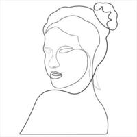 beauté femme corps un ligne art dessin nu femelle corps contour vecteur illustration