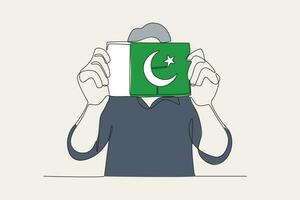 le drapeau a été dévoilé lorsque Pakistan devenu indépendant sur 14 août 1947 vecteur