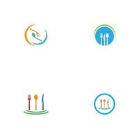 cuillère et fourchette logo et image vectorielle de symbole vecteur