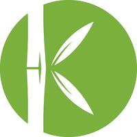 bambou k logo modèle dans une moderne minimaliste style vecteur