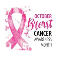 bannière de cancer du sein. mois de sensibilisation d'octobre. vecteur