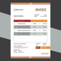 modèle de conception de facture vecteur