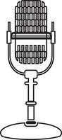 contour Podcast microphone icône vecteur élément