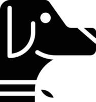 chien visage solide et glyphe vecteur illustration