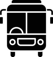 autobus solide et glyphe vecteur illustration