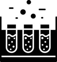 tester tube solide et glyphe vecteur illustration