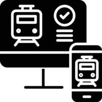 train app solide et glyphe vecteur illustration