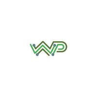 initiale lettre pw logo ou wp logo vecteur conception modèle