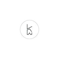 alphabet lettres initiales monogramme logo kw, wk, k et w vecteur