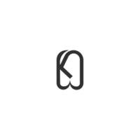 alphabet lettres initiales monogramme logo kw, wk, k et w vecteur