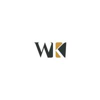 alphabet lettres initiales monogramme logo kw, wk, k et w vecteur