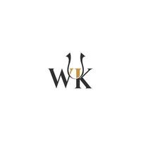 alphabet lettres initiales monogramme logo kw, wk, k et w vecteur