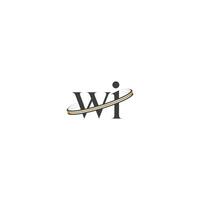 alphabet lettres initiales monogramme logo iw, wi, w et i vecteur