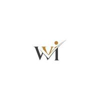 alphabet lettres initiales monogramme logo iw, wi, w et i vecteur