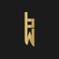 alphabet initiales logo bw, wb, w et b vecteur