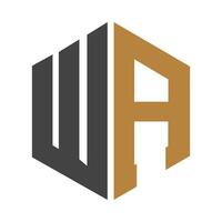 alphabet lettres initiales monogramme logo aw, wa, w et a vecteur