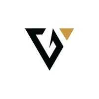 lettre initiale logo vg ou modèle de conception vectorielle logo gv vecteur
