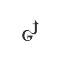 alphabet lettres initiales monogramme logo gt, tg, g et t vecteur