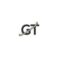 alphabet lettres initiales monogramme logo gt, tg, g et t vecteur