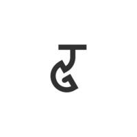 alphabet lettres initiales monogramme logo gt, tg, g et t vecteur