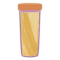 spaghettis dans un récipient en verre