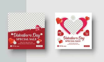 la Saint-Valentin journée vente social médias Publier bannière conception vecteur