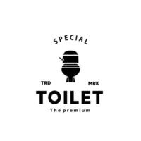 toilette branché silhouette logo bol sanitaire vecteur salle de bains. bidet toilette ligne icône intérieur