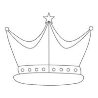 Célibataire ligne continu dessin de Roi couronne contour vecteur illustration