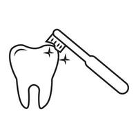 brosse à dents icône logo vecteur conception modèle