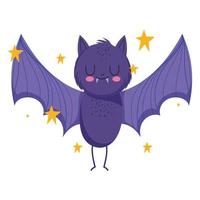 chauve-souris mignonne avec des étoiles vecteur