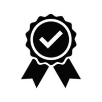 conception d'icône de badge de qualité. illustration vectorielle de médaille et ruban.