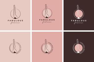 création de logo pour les soins des pieds pour femmes et modèle de collection de logos pour les soins des jambes des filles vecteur