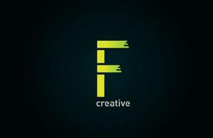 f creative green letter alphabet logo icon design for company and business vecteur