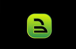 vert noir b alphabet lettre icône logo design pour entreprise et société vecteur