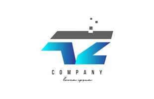 combinaison de logo de lettre de l'alphabet az az en bleu et gris. conception d'icônes créatives pour entreprise et entreprise vecteur