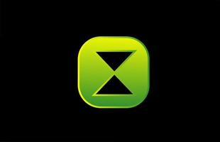 vert noir x alphabet lettre icône logo design pour entreprise et société vecteur